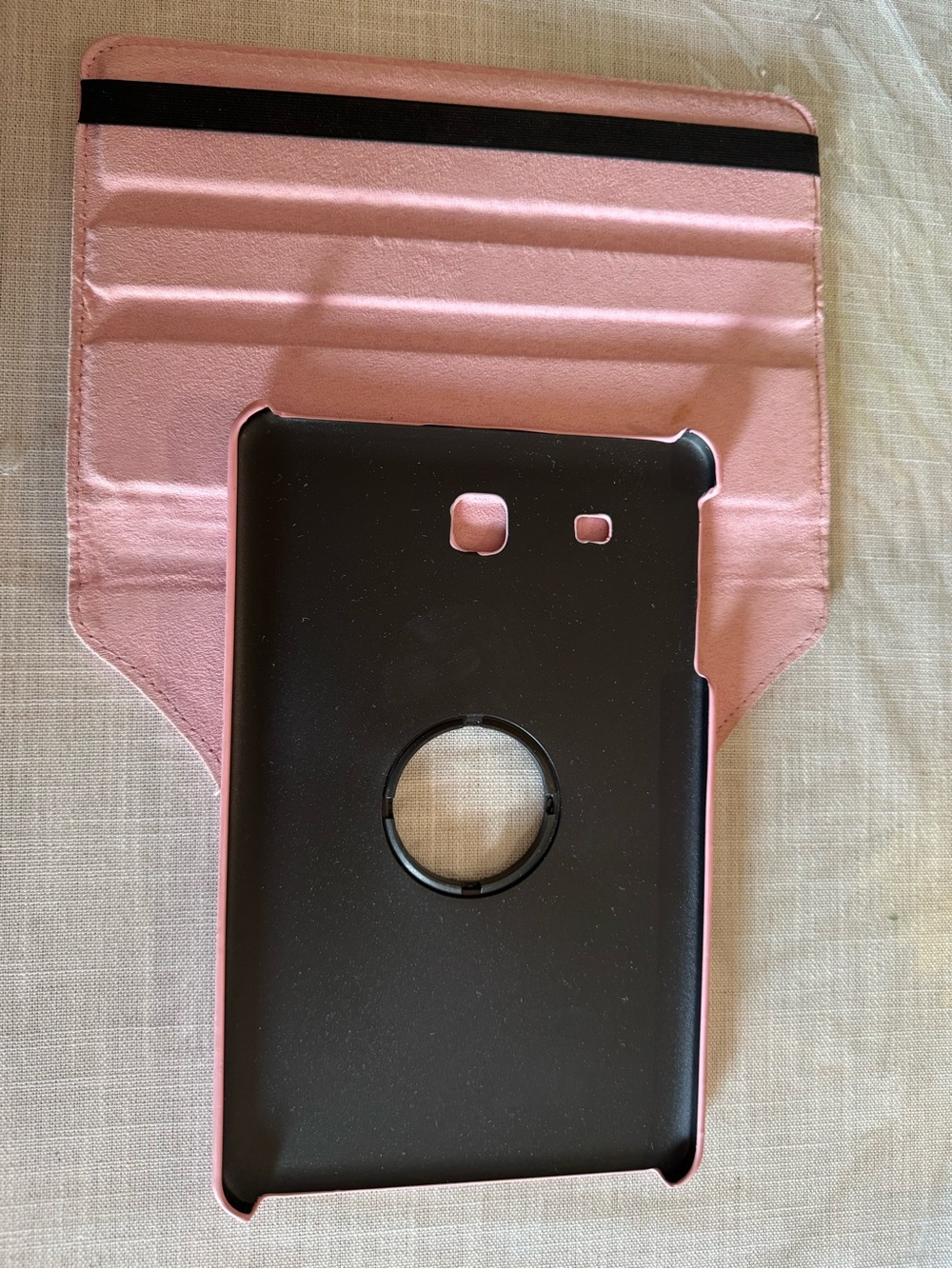 Amazon Rose Gold and Black Rotating Tablet Folio Case
